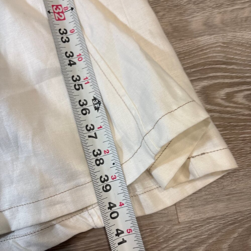 LeComte White 100% Linen Mid Length Dress sz 6 - Picture 10 of 10